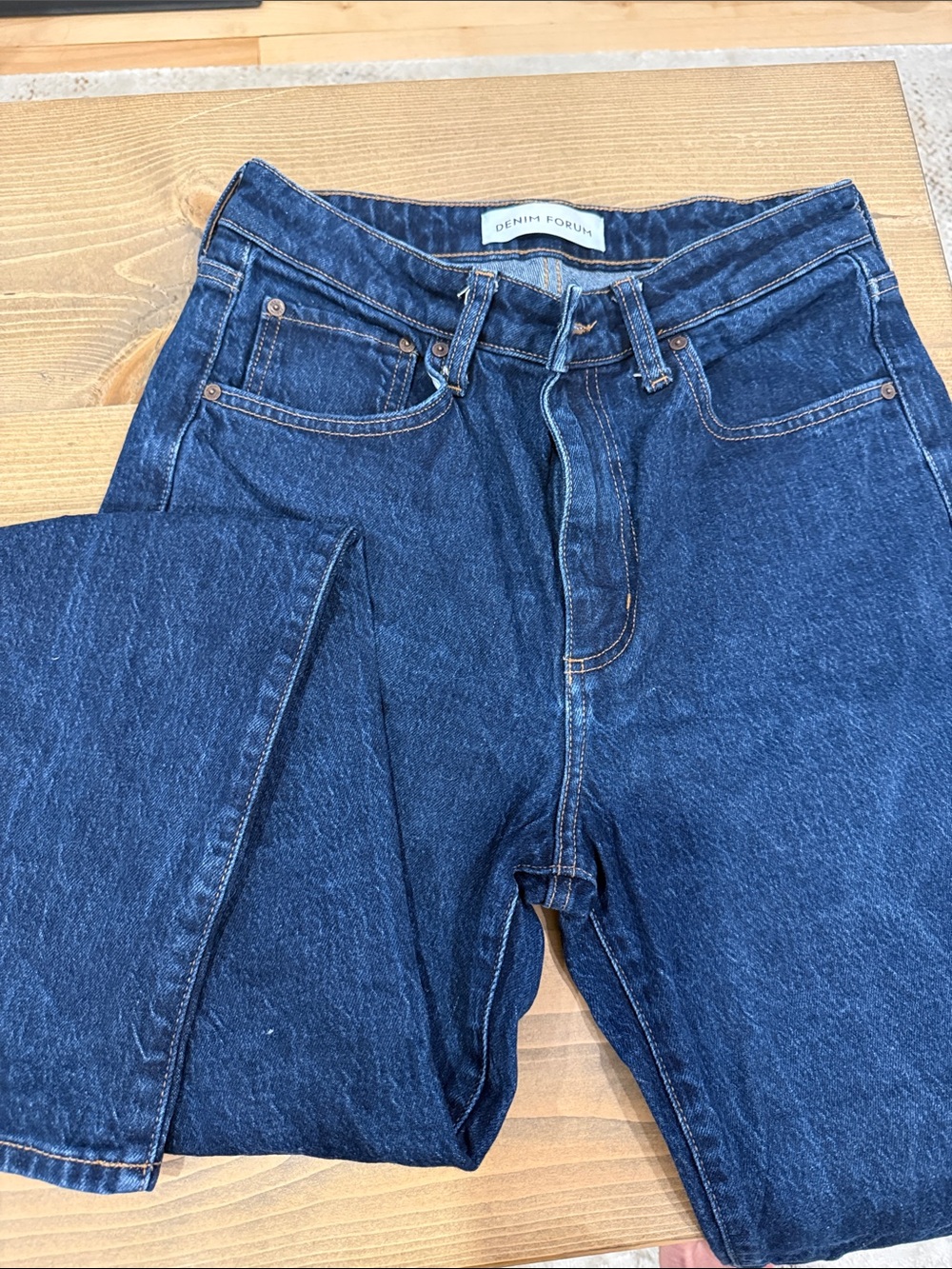 Denim Forum Women's Straight Leg Jeans - Dark Blue